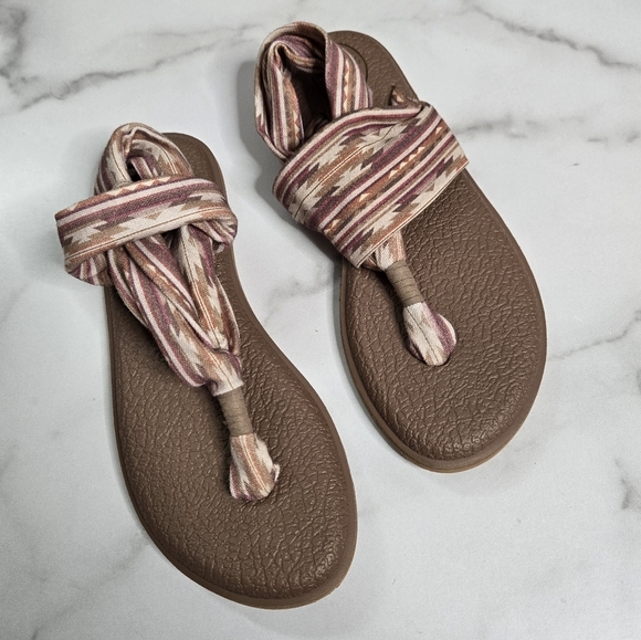 Sanuk Womens Yoga Sling Sandals Size 5 Brown - Picture 1 of 6